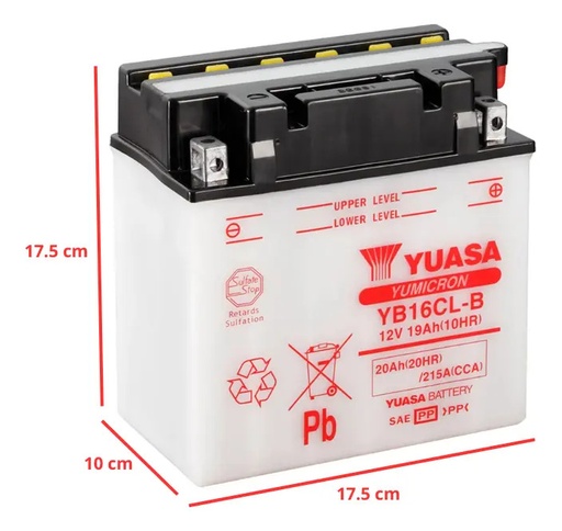Batería Yuasa Yb16cl-b Para Moto Atv Jet Sky Adultos