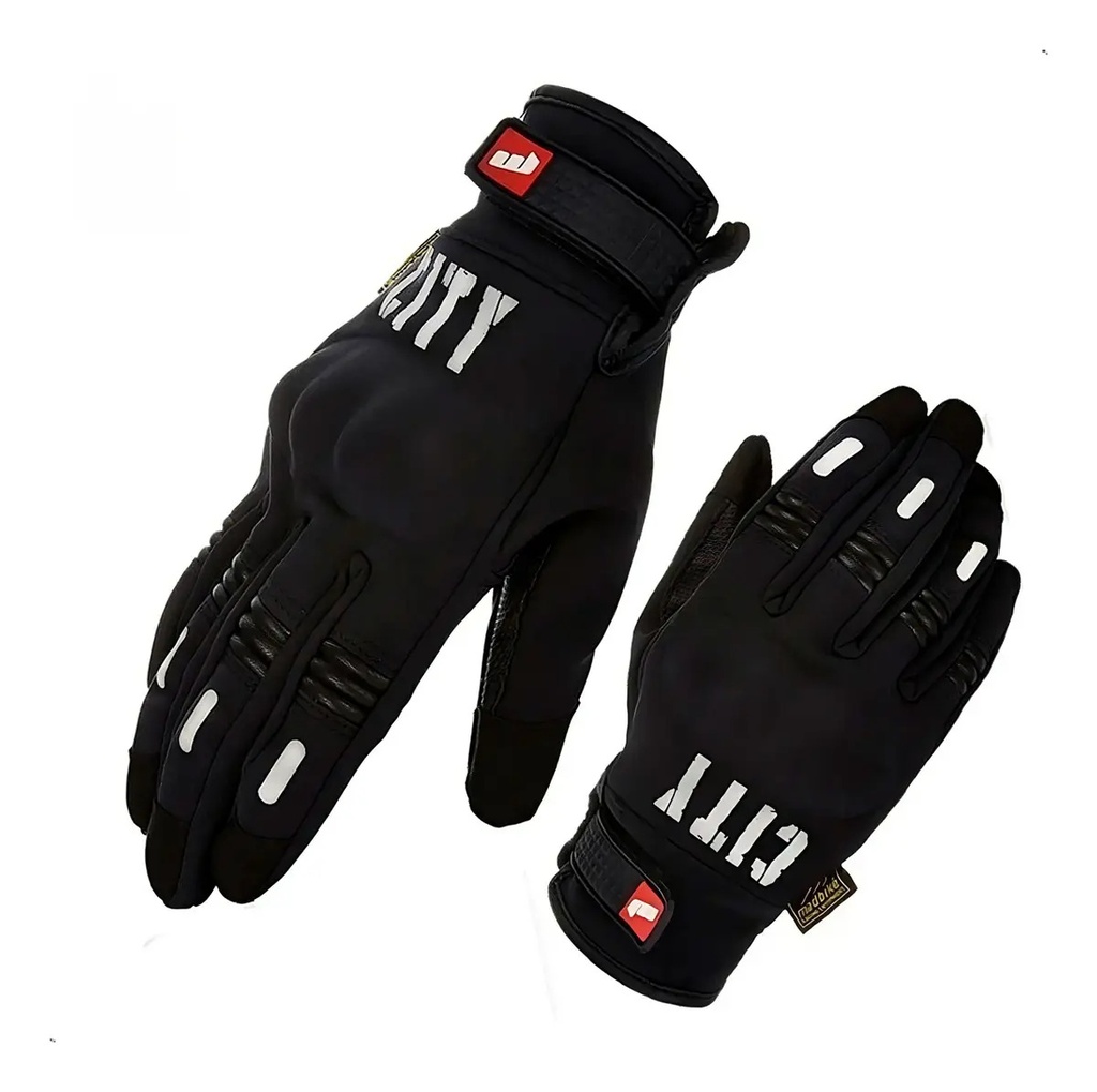 Guantes City Impermeable Con Tactil Para Moto Color Negro Talla Xl