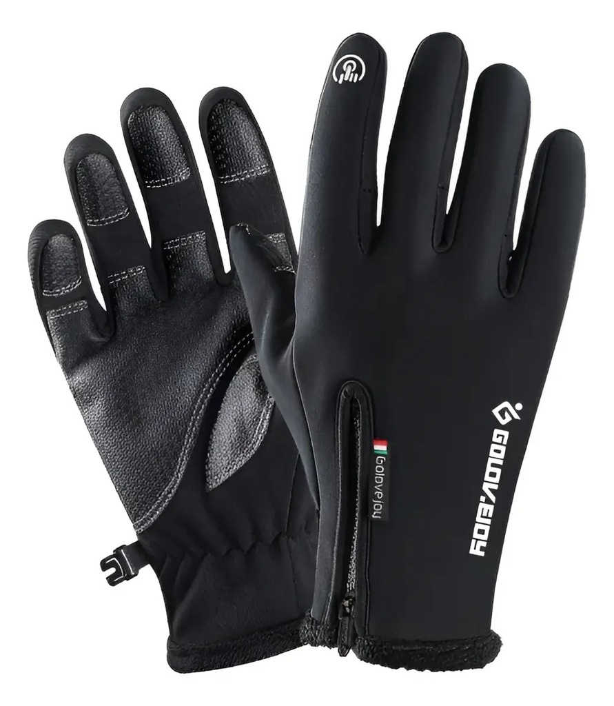Guantes Moto Invierno Water Resit Glovehjoy Piel Polar  Rpm® Negro M