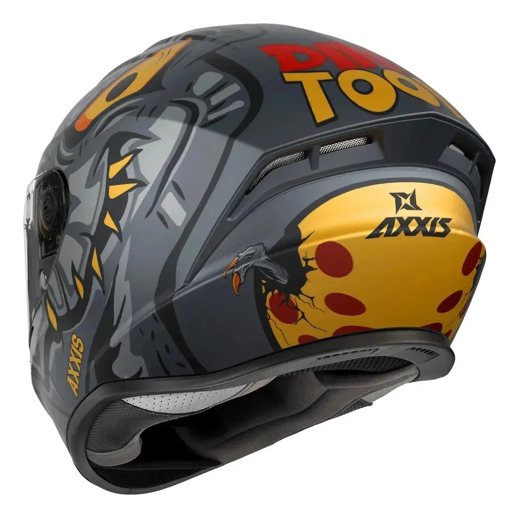 Casco Moto Integral Axxis Draken S Con Visor De Regalo Rpm Gris Dinotoon B5 Brillante L