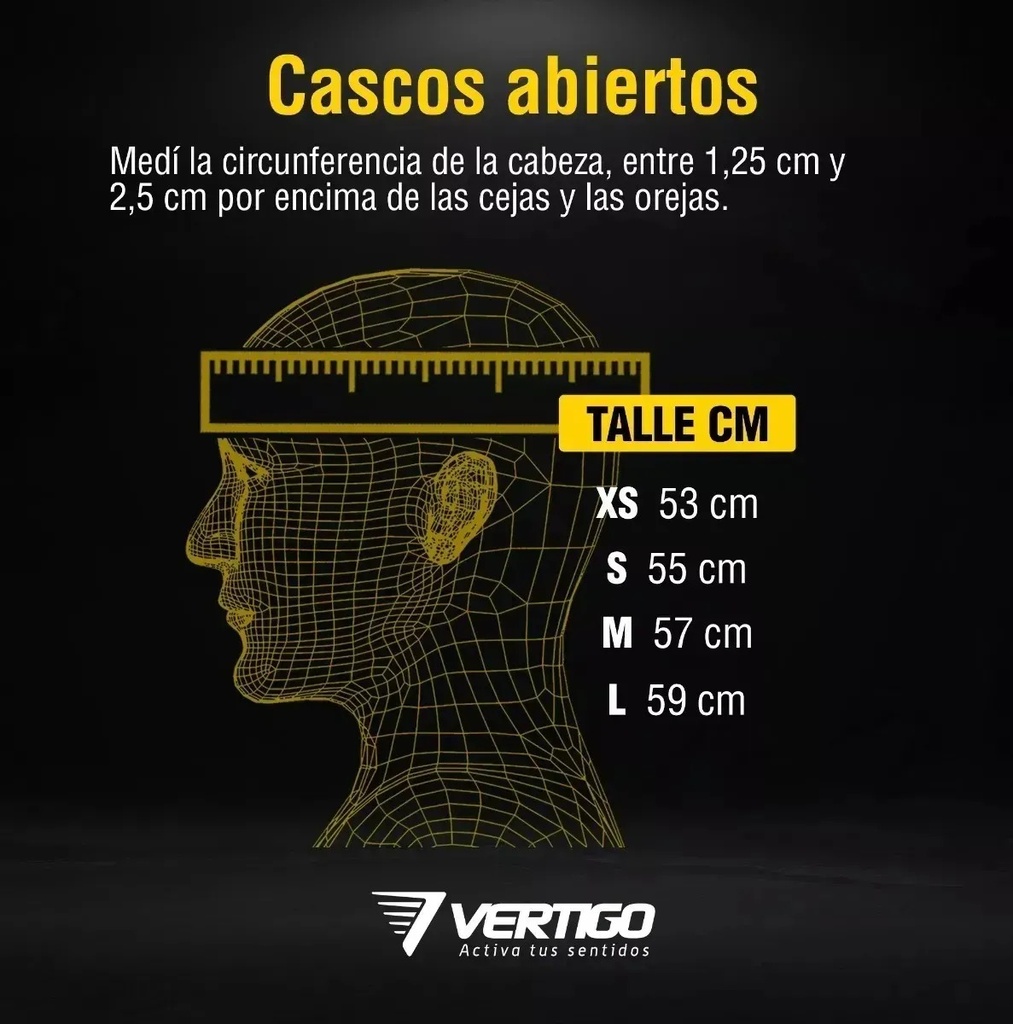 Casco Abierto Moto Vertigo V10 Fluid Rpm Negro Mate L