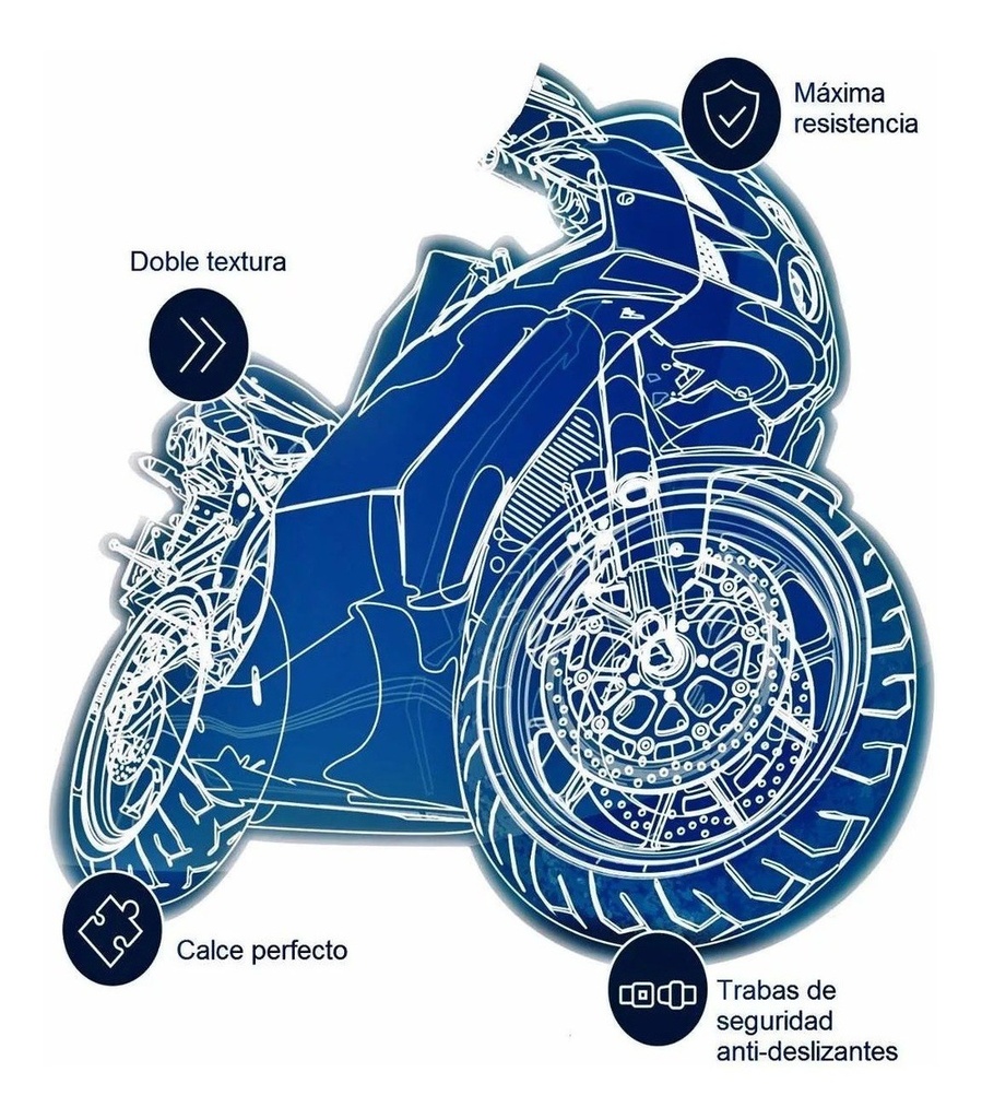 Funda Cubre Moto Laffitte  Protection Afelpado/traba Xl Rpm Azul