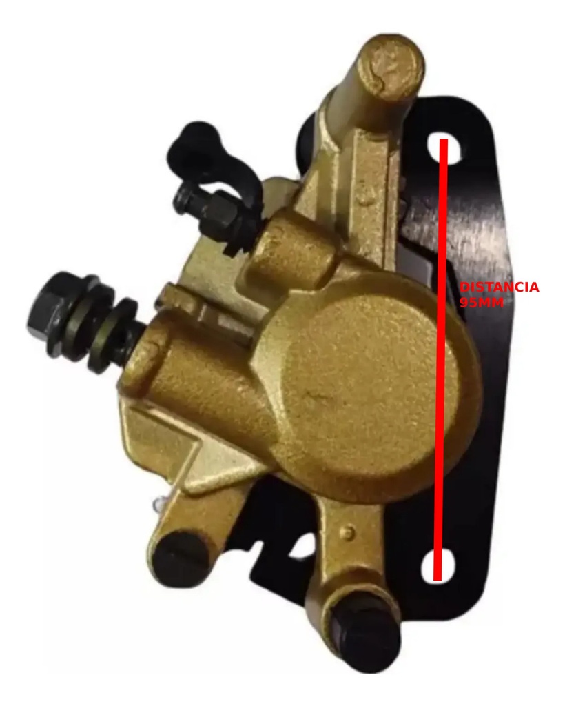 Caliper Freno Delantero Yamaha New Crypton Pastillas Negro  Dorado