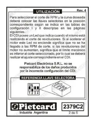 Cdi Programable Digital 2379c2 Pietcard Magneto. Con Corte 