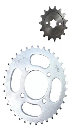 Kit Transmision Moto  Corona Y Piño  Drook Storm 15 40 Rpm Gris