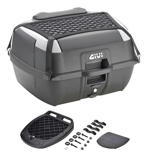 Baul Trasero 2 Cascos Moto B45+ Givi Con Red Rpm Negro
