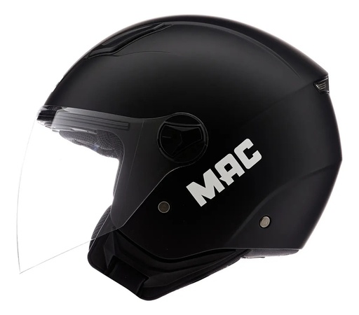 Casco Abierto Mac Beat Para Moto Urbano  Negro Mate Xl Liso