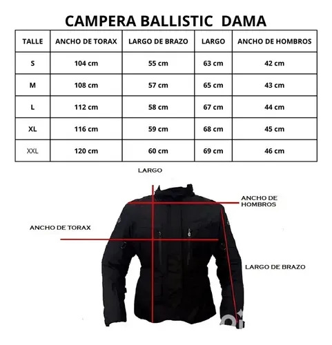 Campera Larga Moto Mujer Joe Rocket Ballistic 3.0 Rpm Negro Lisa Xl