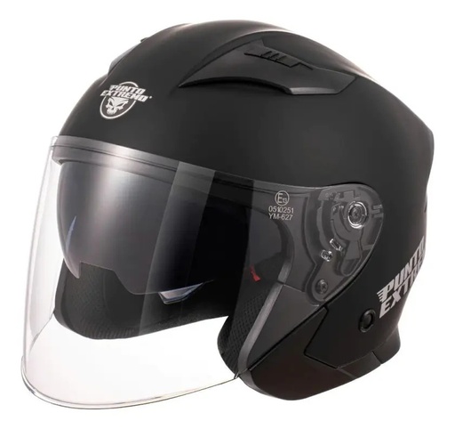 Casco Moto Abierto Doble Visor Xr200 Negro Mate Rpm
