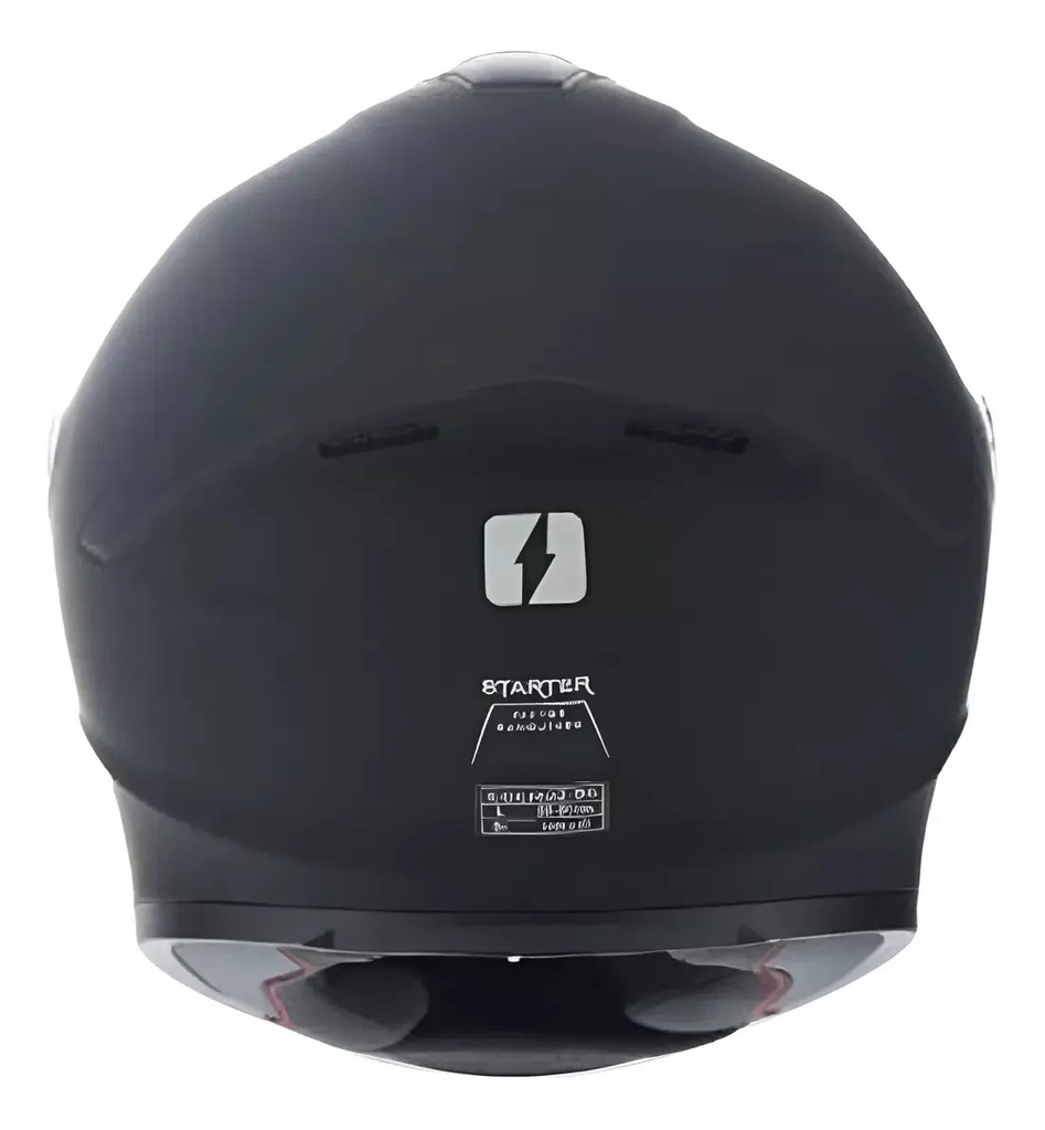 Casco Moto Integral Mac Ff801 Starter Rpm Negro Solid Mate Xl
