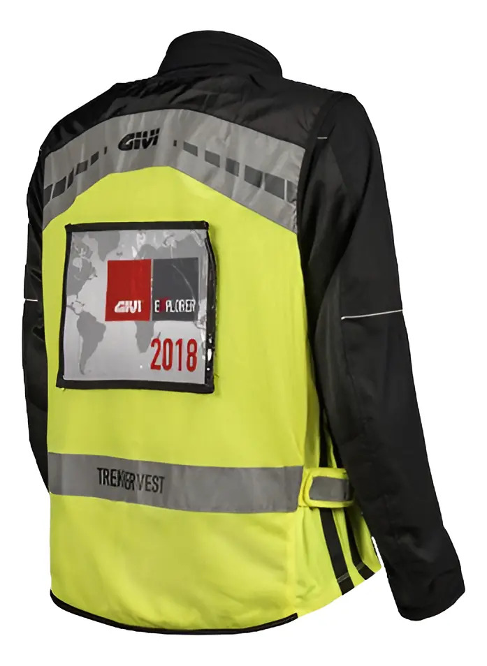Chaleco Moto Reflectivo Fluo Porta Patente Givi Rpm Amarillo 2xl-3xl