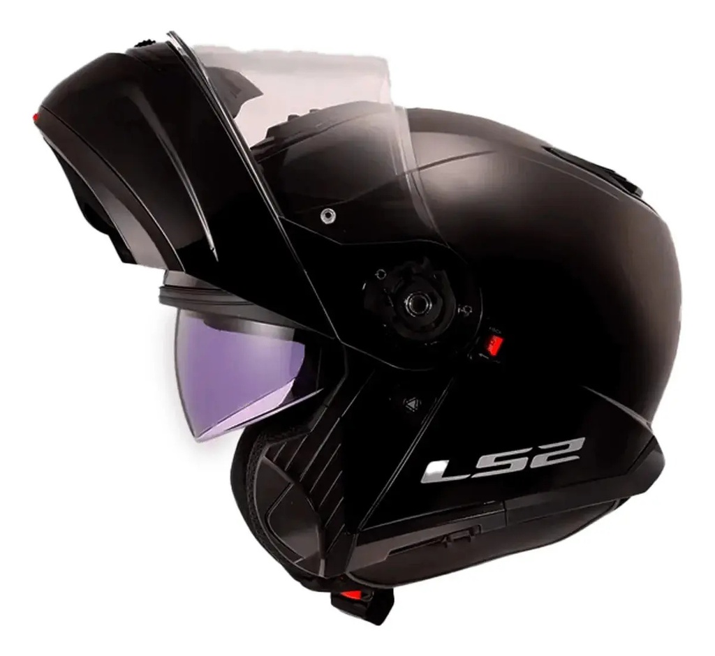 Casco Moto Rebatible Ls2 908 Strobe 2 Doble Visor Rpm Negro Solid Mate M