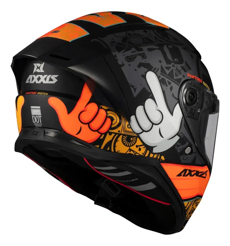 Casco Moto Integral Axxis Panther Sv Sketch Brillante Rpm Naranja Sketch B4 Brillante Xl