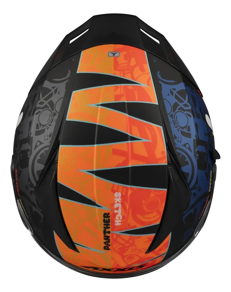 Casco Moto Integral Axxis Panther Sv Sketch Brillante Rpm Naranja Sketch B4 Brillante Xl