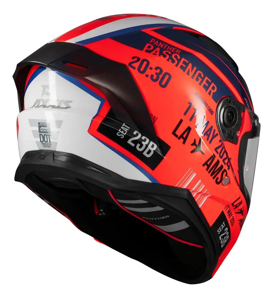 Casco Moto Integral Axxis Panther Passenger Doble Visor Rpm Rojo C5 Brillante S
