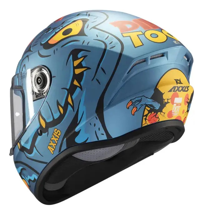 Casco Moto Integral Axxis Draken S Con Visor De Regalo Rpm Azul Dinotoon C7 Brillante L