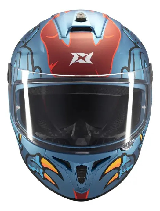 Casco Moto Integral Axxis Draken S Con Visor De Regalo Rpm Azul Dinotoon C7 Brillante Xl