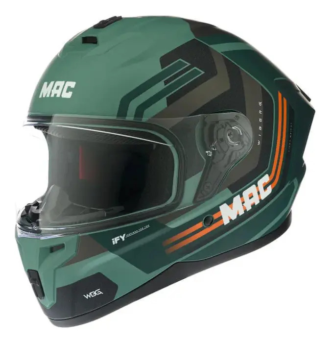 Casco Moto Integral Mac 070 Volt Rpm Verde/negro Wiberg Mate L