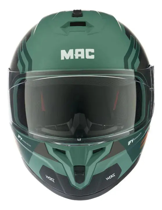 Casco Moto Integral Mac 070 Volt Rpm Verde/negro Wiberg Mate M