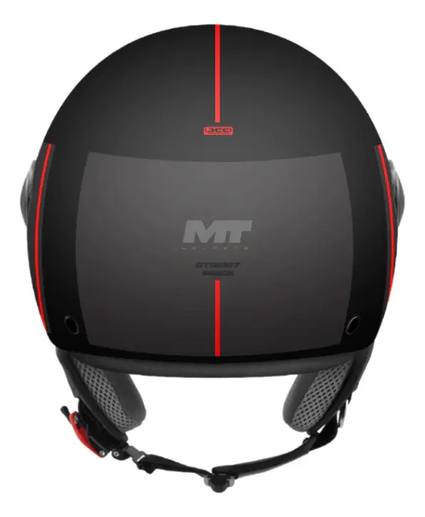 Casco Abierto Moto Mt Street S Visor Simple Rpm Negro/rojo Bezos B5 Mate S