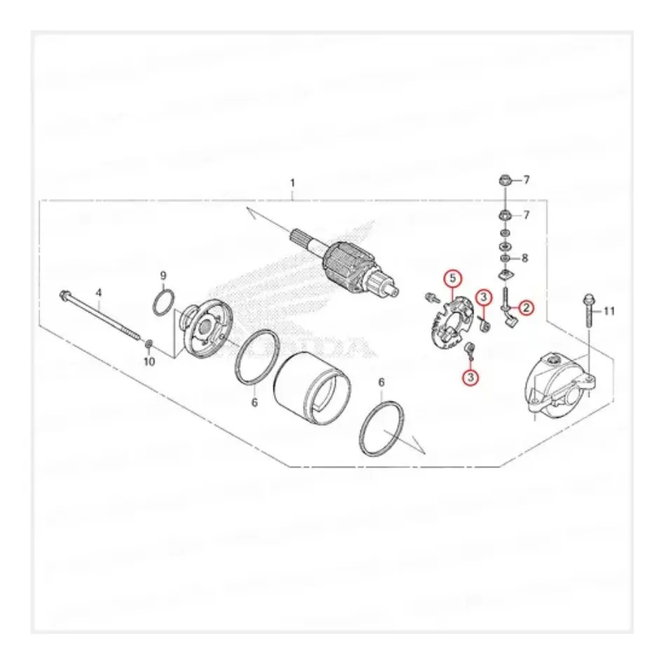 Plaqueta Burro Arranque Honda Glh 150 Xr 150 Xr 190 Rpm