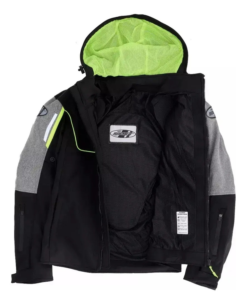 Campera Moto Joe Rocket Meteor Softshell Protecciones Rpm Negro Flúor Xxl