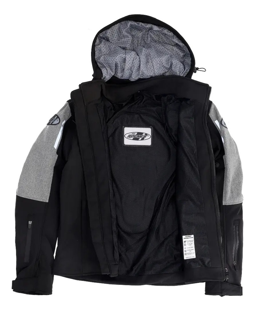 Campera Moto Joe Rocket Meteor Softshell Protecciones Rpm Negro/gris Xxl