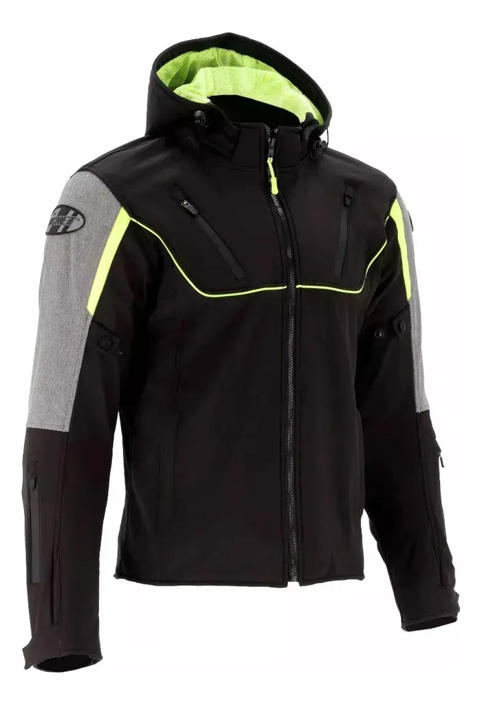Campera Moto Joe Rocket Meteor Softshell Protecciones Rpm Negro Flúor S