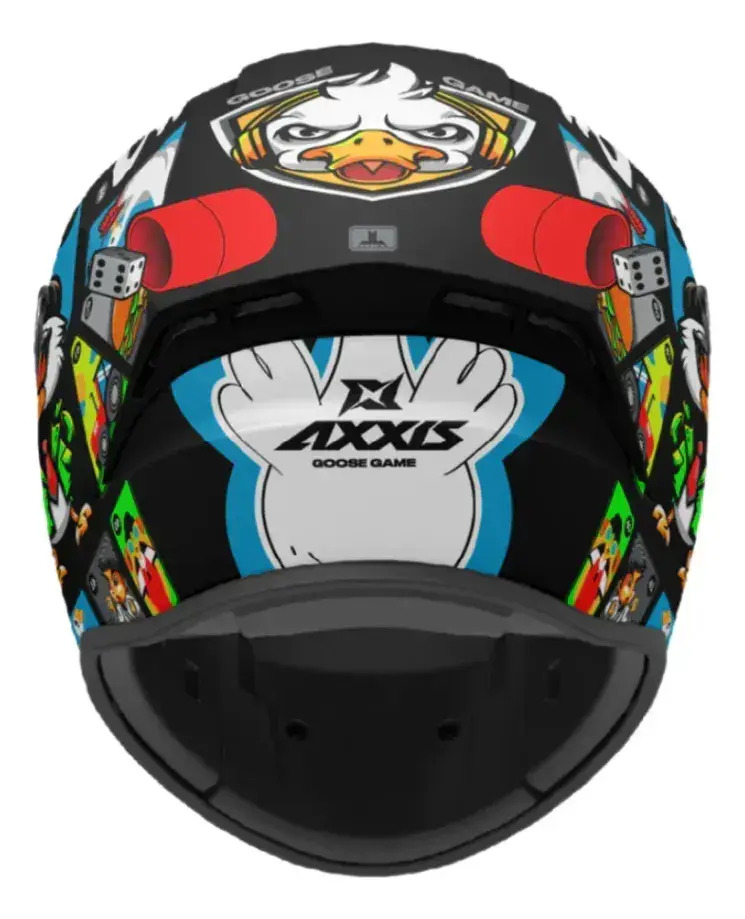 Casco Moto Integral Axxis Draken S Con Visor De Regalo Rpm Negro Goose Game A1 Brillante L