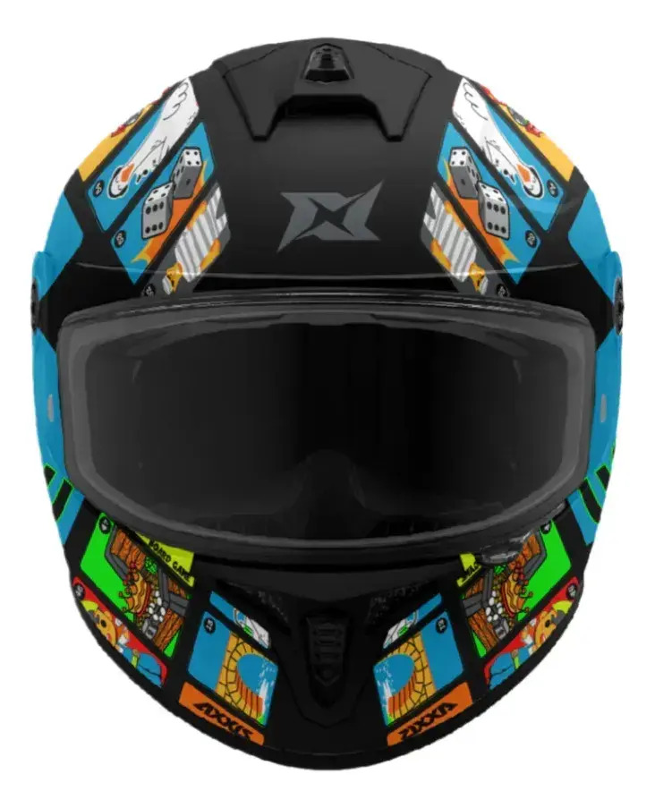 Casco Moto Integral Axxis Draken S Con Visor De Regalo Rpm Negro Goose Game A1 Brillante Xl