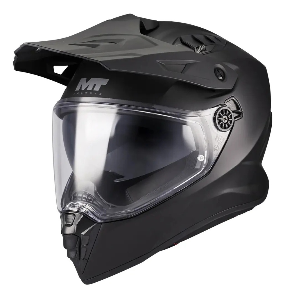 Casco Integral Enduro Moto Mt Track Sv Doble Visor Rpm Negro Pure A1 Mate L