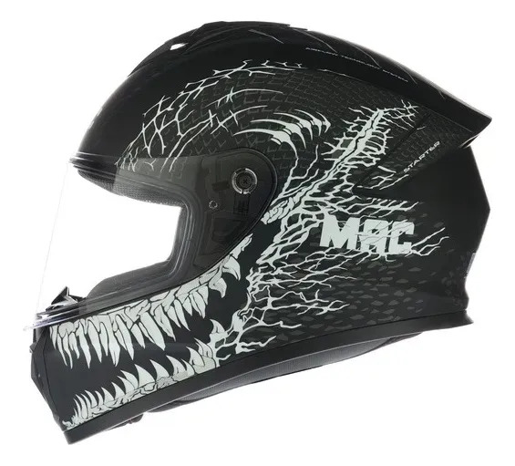 Casco Moto Integral Mac Ff801 Starter Rpm Negro Craw Mate S