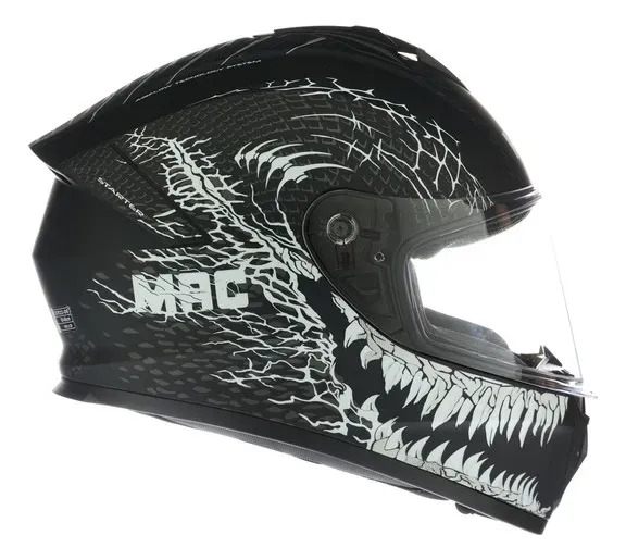 Casco Moto Integral Mac Ff801 Starter Rpm Negro Craw Mate S