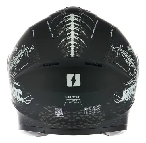Casco Moto Integral Mac Ff801 Starter Rpm Negro Craw Mate S