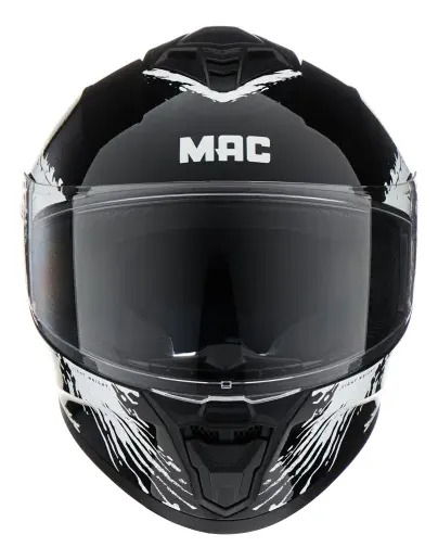 Casco Moto Integral Mac Ff801 Starter Rpm Negro/blanco Fenix Brillante Xl