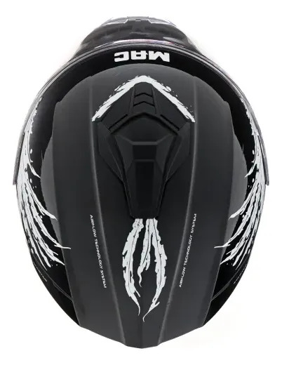 Casco Moto Integral Mac Ff801 Starter Rpm Negro/blanco Fenix Brillante S