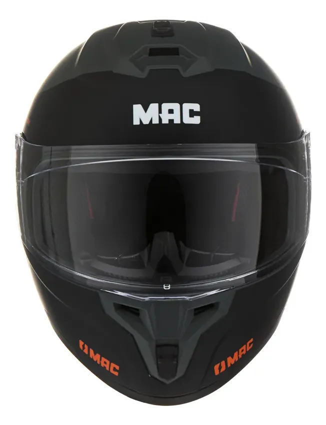 Casco Moto Integral Mac 070 Volt Rpm Negro/gris/naranja Rodak Mate Xxl