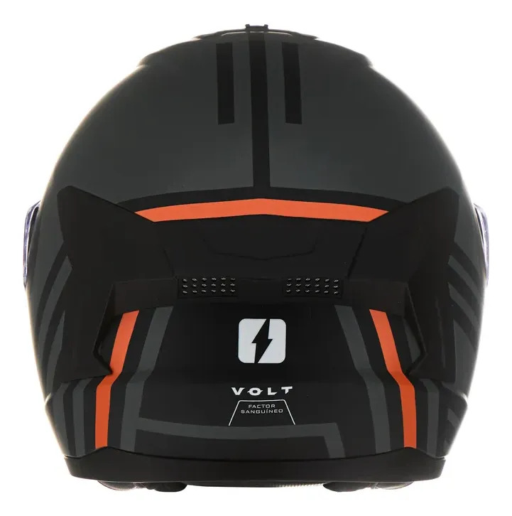 Casco Moto Integral Mac 070 Volt Rpm Negro/gris/naranja Rodak Mate Xxl