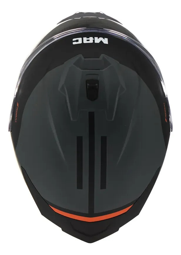 Casco Moto Integral Mac 070 Volt Rpm Negro/gris/naranja Rodak Mate S