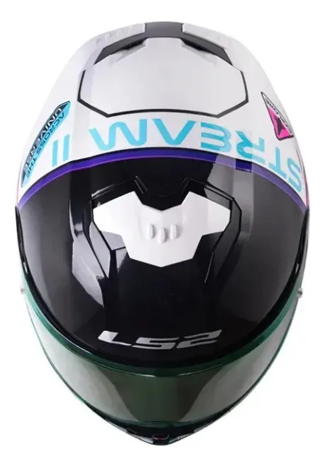 Casco Moto Integral Ls2 808 Stream 2 Rpm Blanco/rosa/violeta Moon Walk Perlado Xs