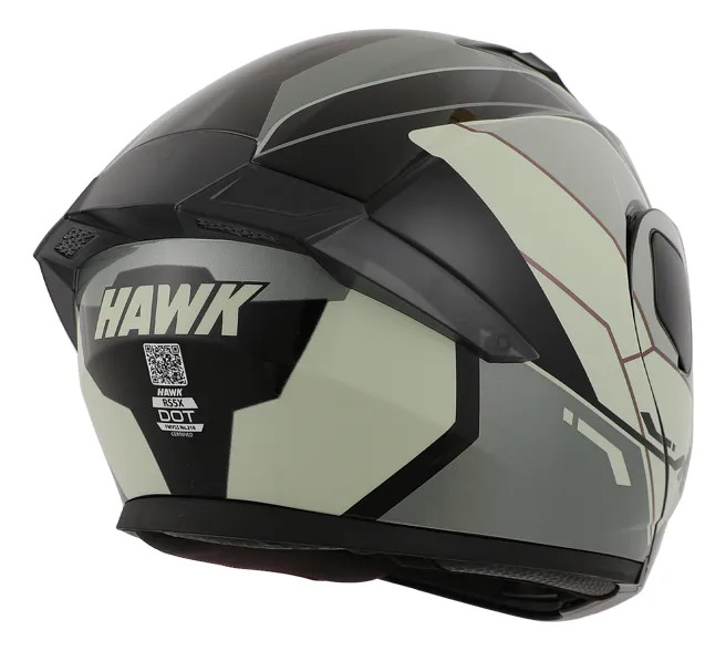 Casco Rebatible Moto Hawk Rs5x Doble Visor Rpm Gris Hunter Brillante M
