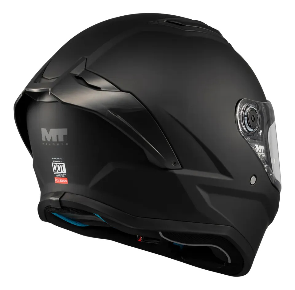 Casco Moto Integral Mt Stinger 2 Con Spoiler Rpm Negro Pure A1 Mate Xl