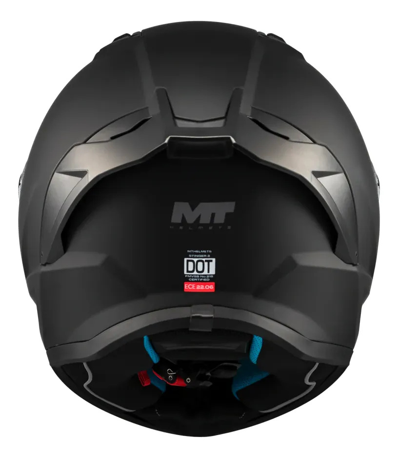 Casco Moto Integral Mt Stinger 2 Con Spoiler Rpm Negro Pure A1 Mate Xl