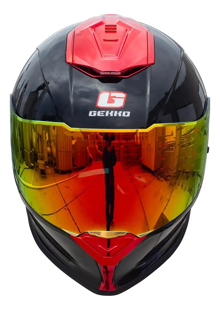 Casco Integral Gekko Spektor Doble Visor + Visor De Regalo Negro/rojo Gloss Red Brillante Xl