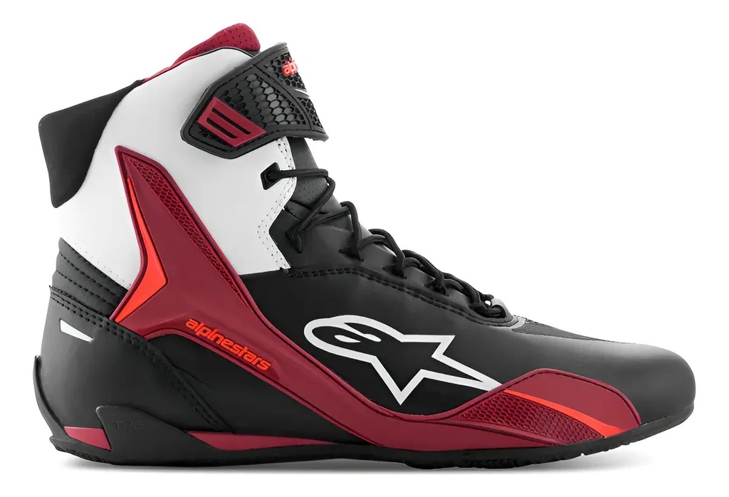 Zapatillas Moto Hombre Alpinestars Faster 4 Shoes Rpm Negro/blanco/rojo 40