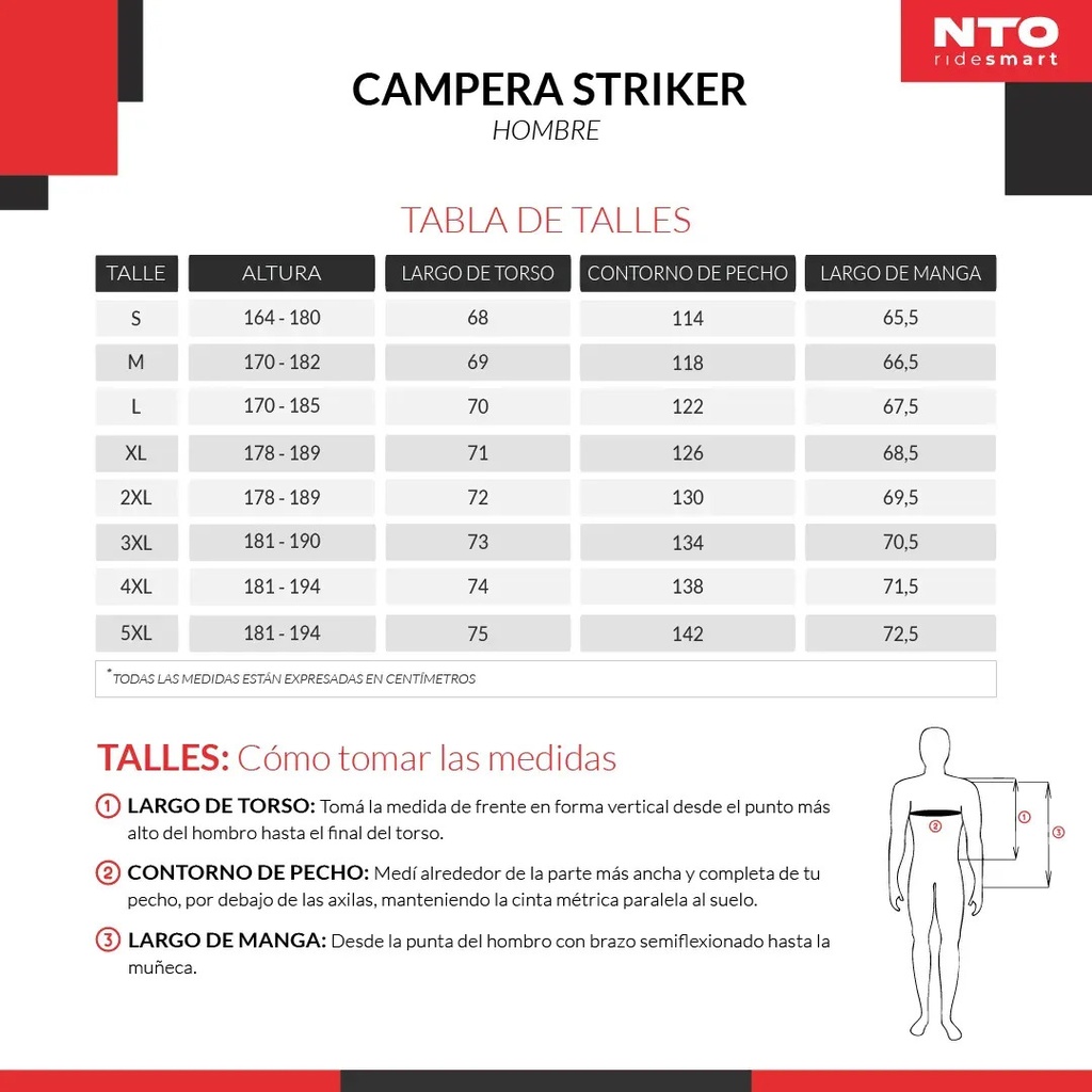 Campera Nto Moto Cordura Striker Hombre Protecciones Rpm Negro Liso M