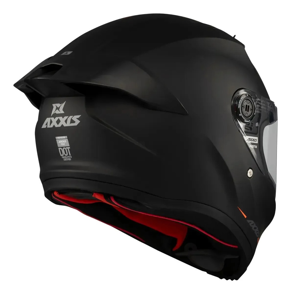 Casco Moto Integral Axxis Fenix Con Spoiler Rpm Negro Solid A1 Mate Xl