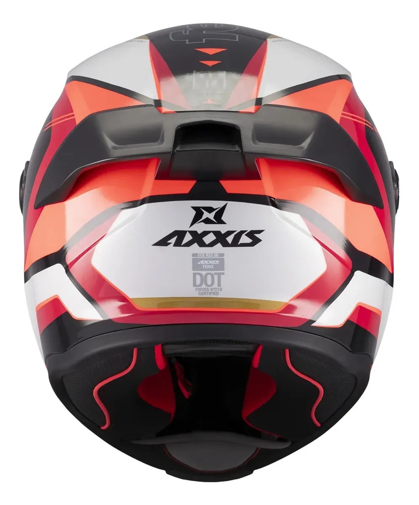 Casco Moto Integral Axxis Fenix Con Spoiler Rpm Negro/rojo Turbulence B5 Brillo Xl