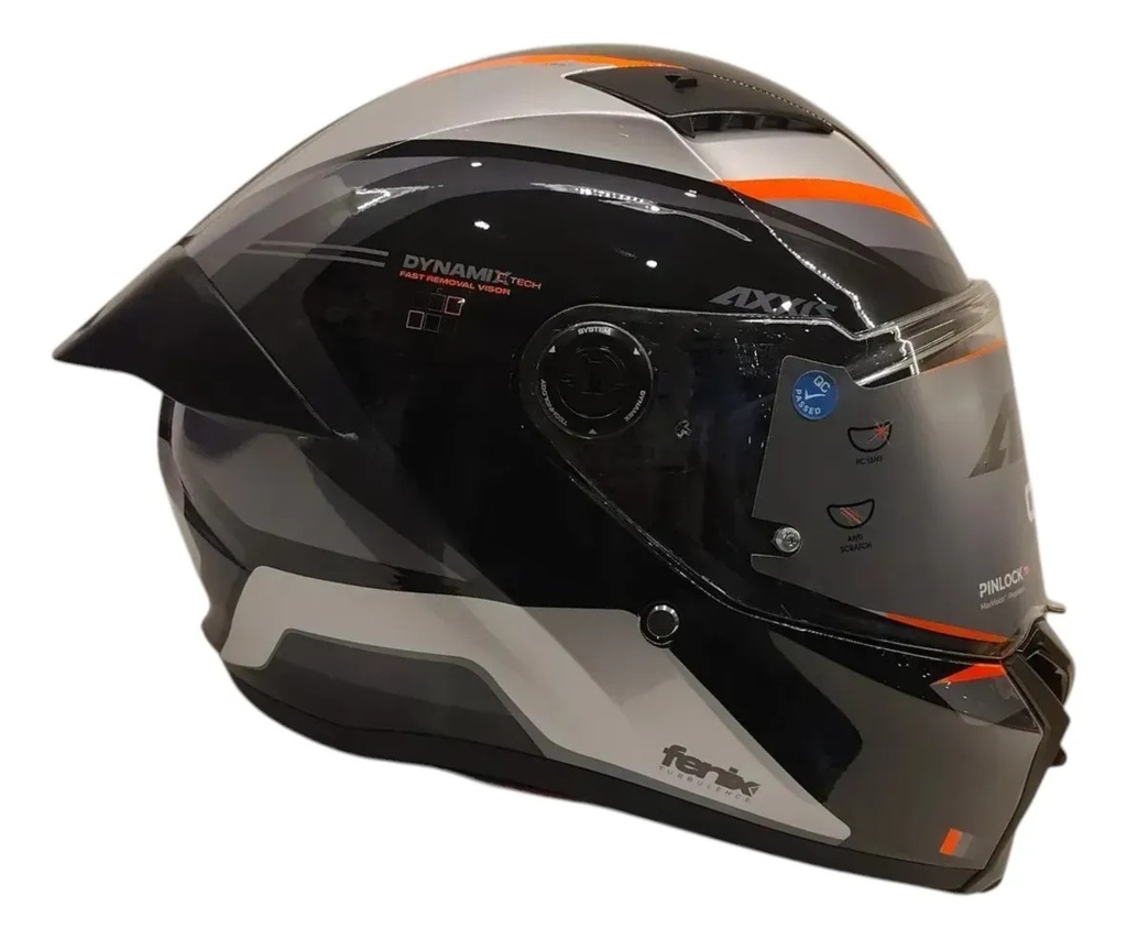 Casco Moto Integral Axxis Fenix Con Spoiler Rpm Gris Turbulence Z2 Brillo M