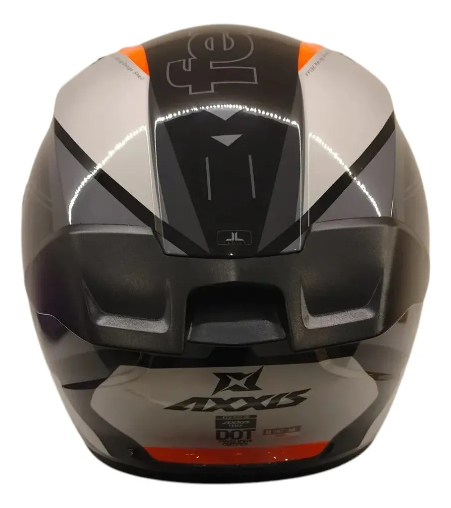 Casco Moto Integral Axxis Fenix Con Spoiler Rpm Gris Turbulence Z2 Brillo Xl
